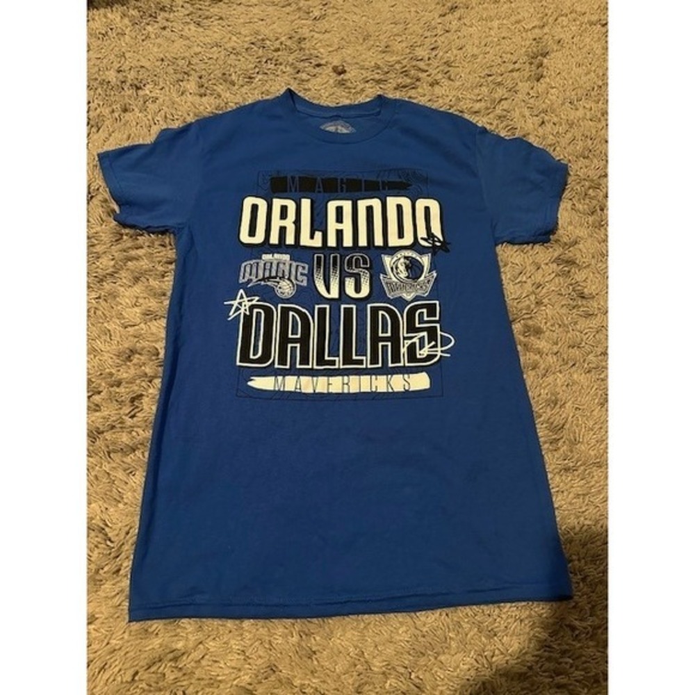 Orlando Magic vs Dallas Mavericks‎ NBA Graphic T-Shirt Adult Blue Small